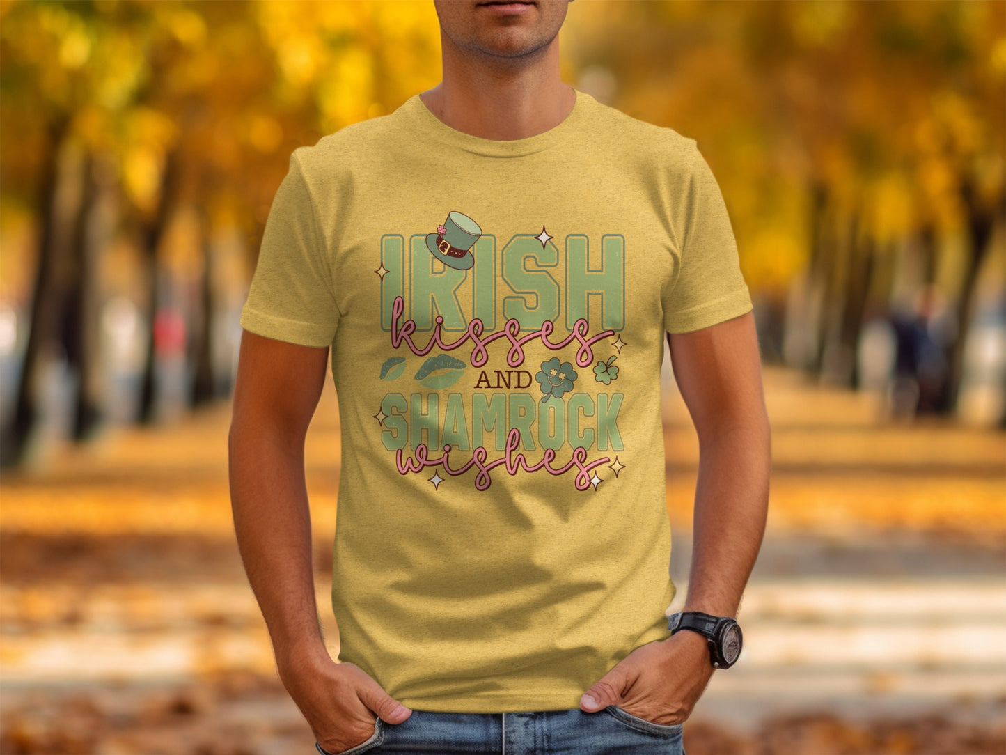 Irish Kisses Shamrock Wishes T-Shirts, St Patricks Day T-Shirts, Lucky Shirt, St Paddys Day Tee, St Patricks Day Gifts, Irish Gifts