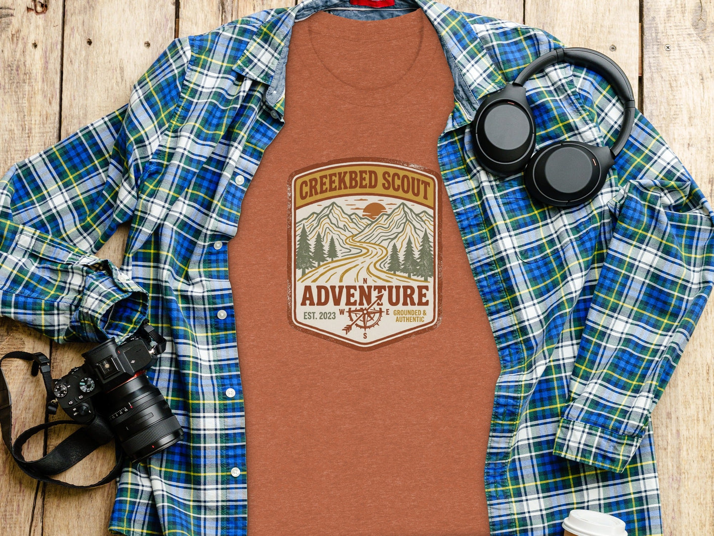 Rugged Creekbed Scout Adventure Emblem Wilderness Shirt
