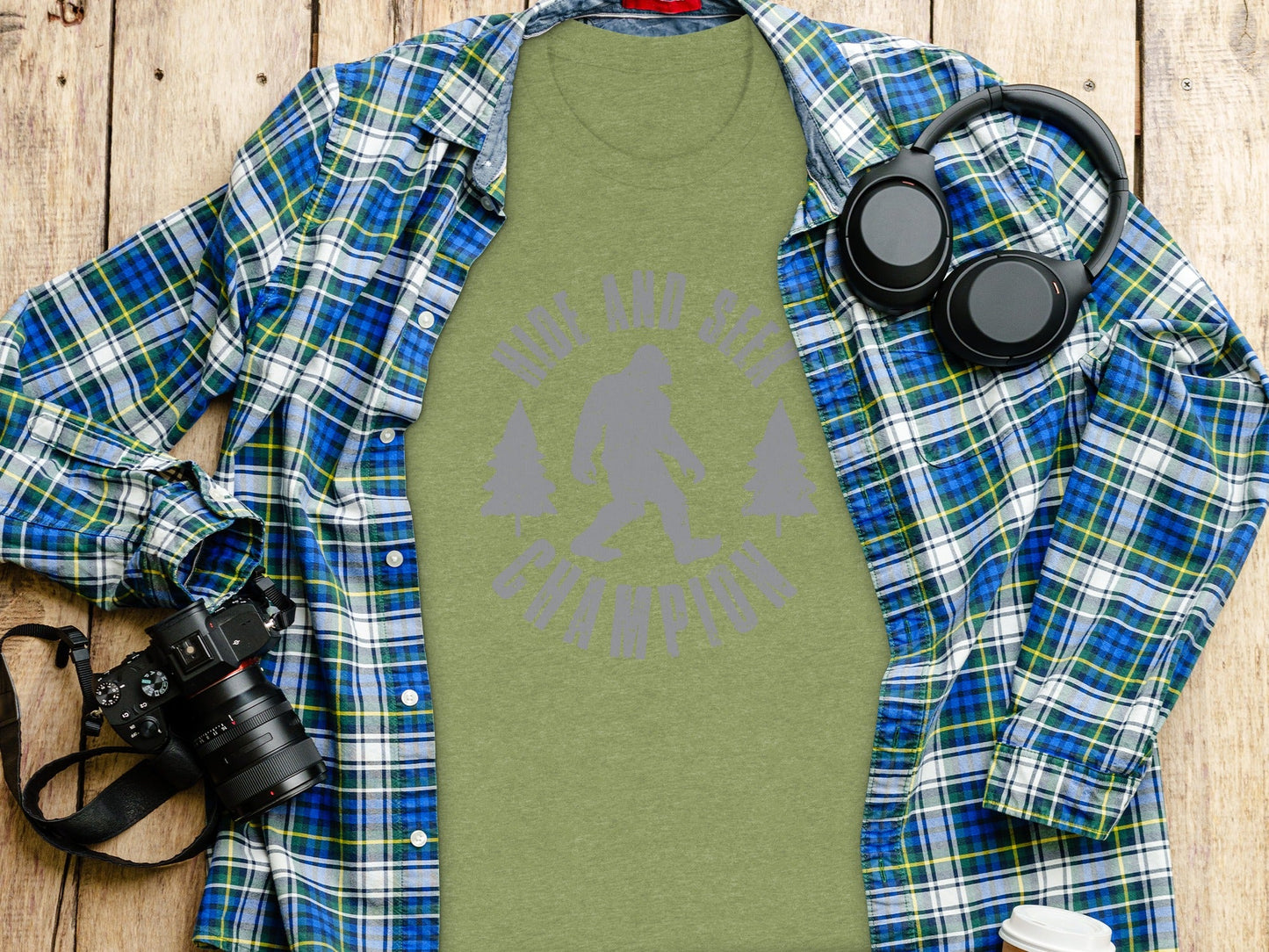 Hide and Seek Champion Bigfoot Funny Graphic Novelty T-Shirt