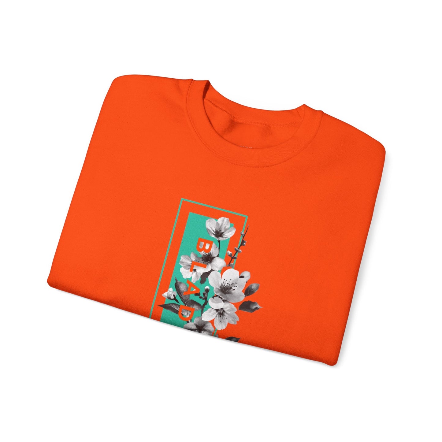 Bloom Bae Teal/Orange Floral Unisex Crewneck Sweater