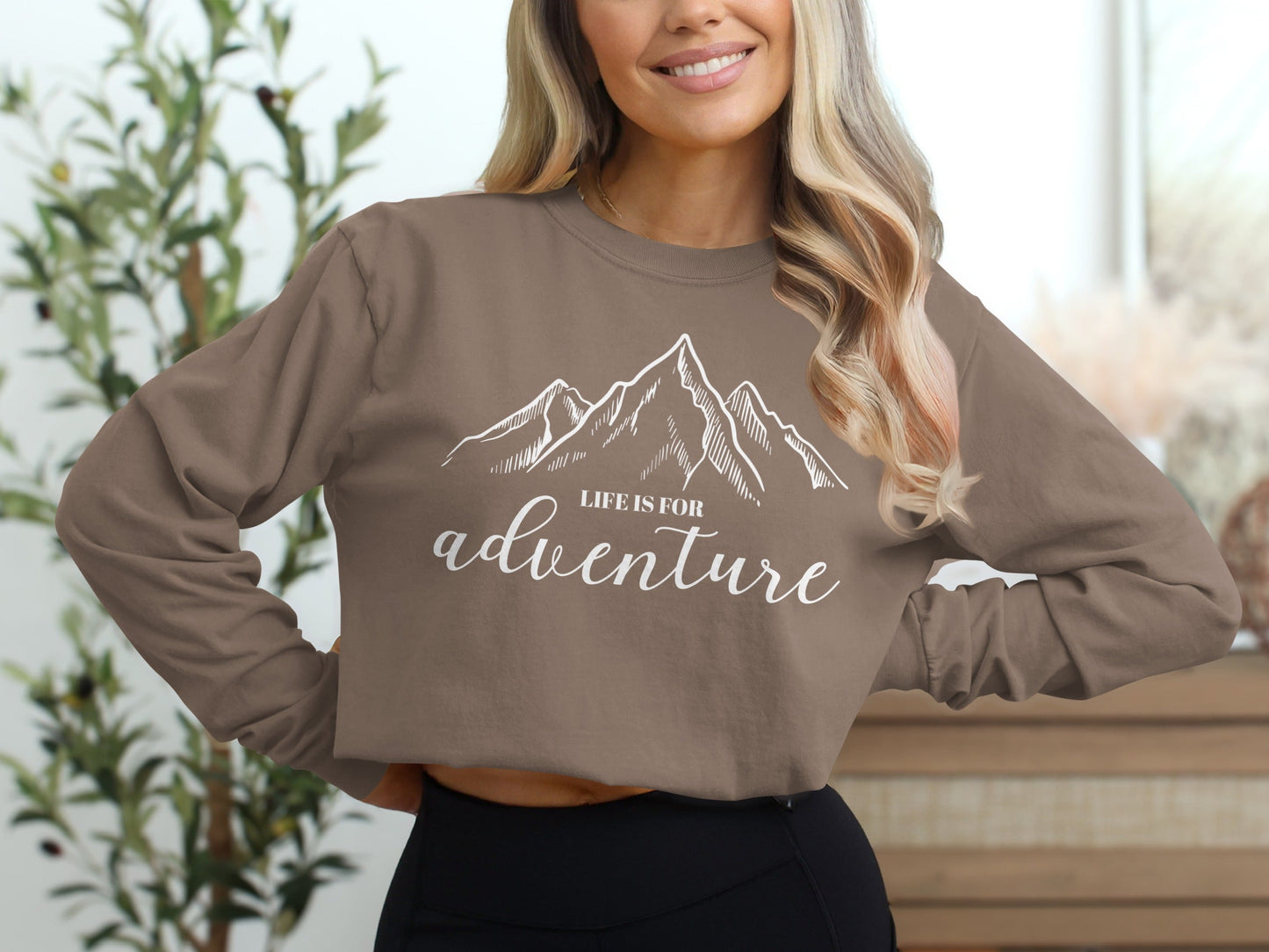 Life Is For Adventure Mountain Art Great Outdoors Long Sleeve T-Shirt