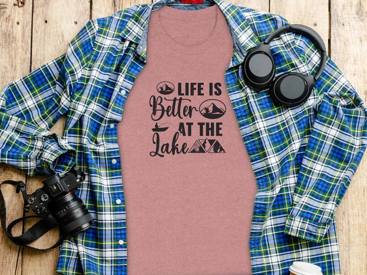 Life Is Better At The Lake Outdoors Mountain Scene T-Shirt