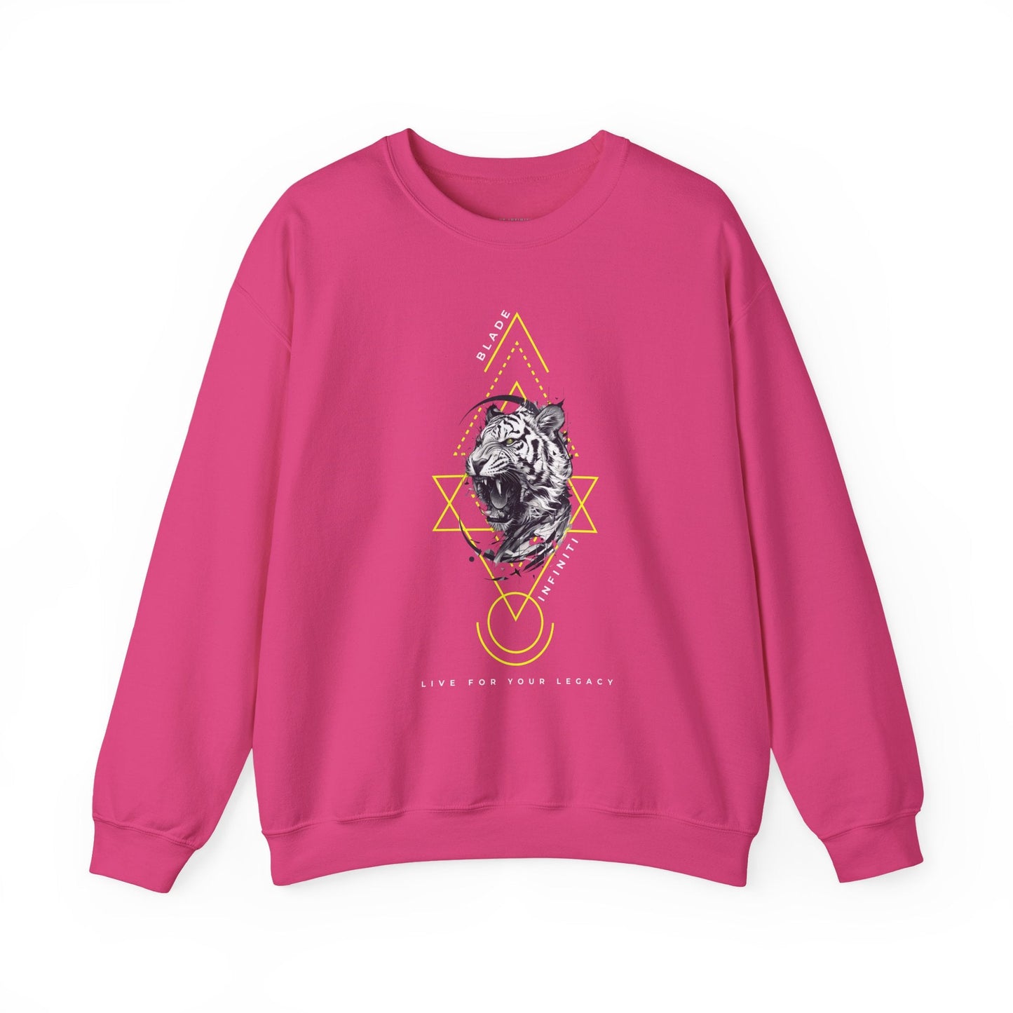 Geometric King Tiger V2 Neon Green Unisex Crewneck Sweater