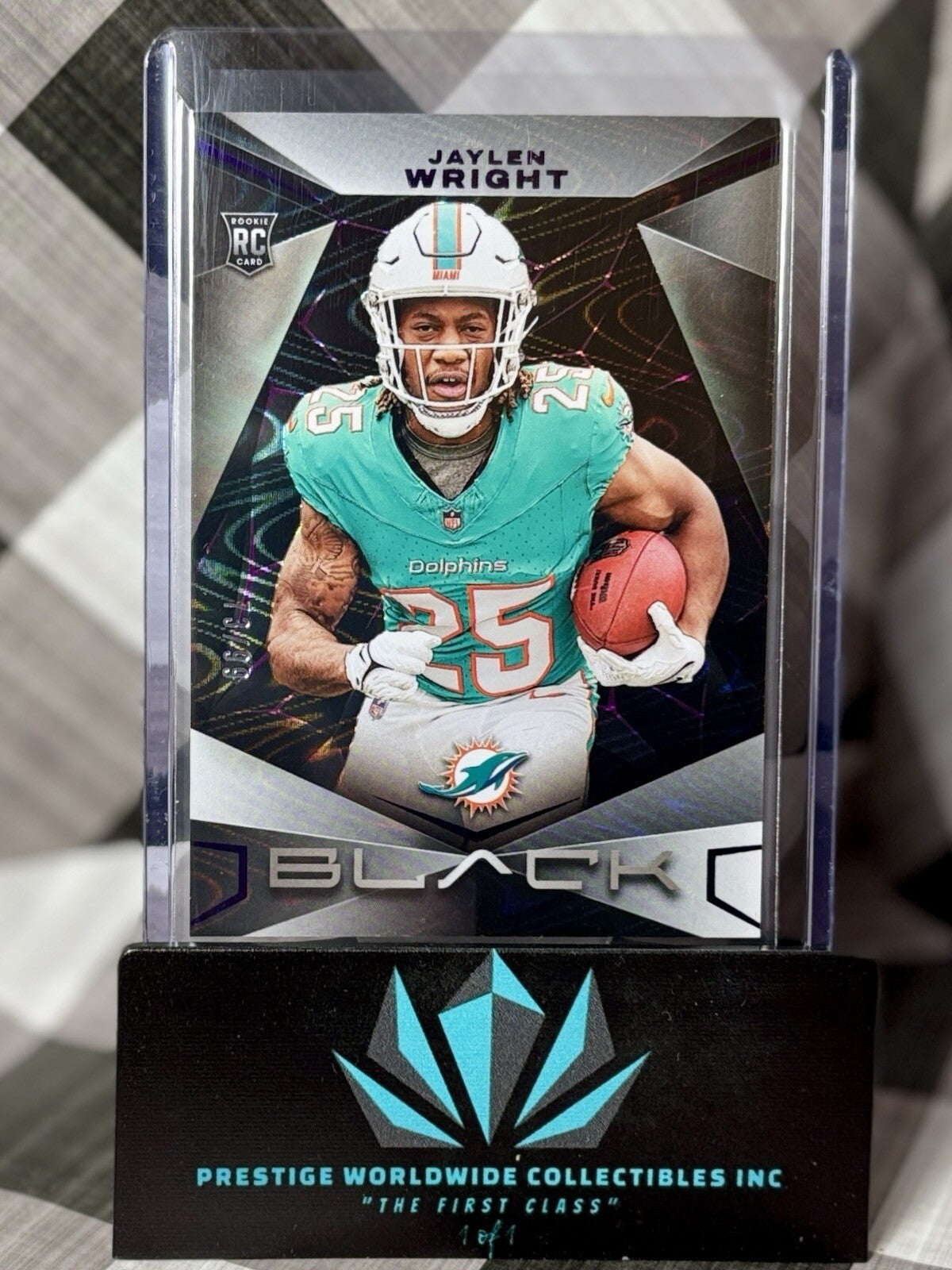 Jaylen Wright 2024 Panini Black Rookie Royal /99 #148 Miami Dolphins RC