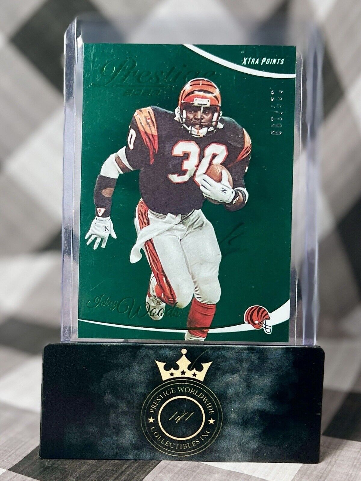 Ickey Woods 2023 Panini Prestige Xtra Points Green /199 #59 Bengals Legend SP