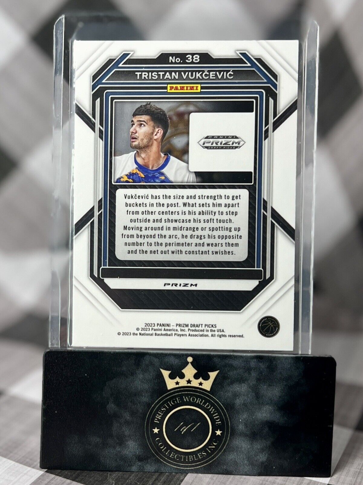 Tristan Vukcevic 2023 Panini Prizm Draft Picks Green Prizm Rookie #38 Wizards RC