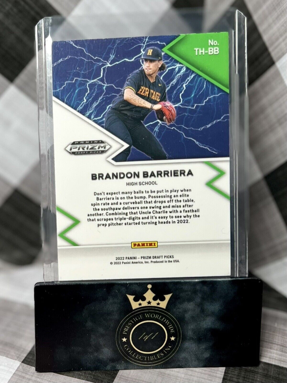 Brandon Barriera 2022 Prizm Draft Picks Insert Thunder Struck #TH-BB Toronto BJ