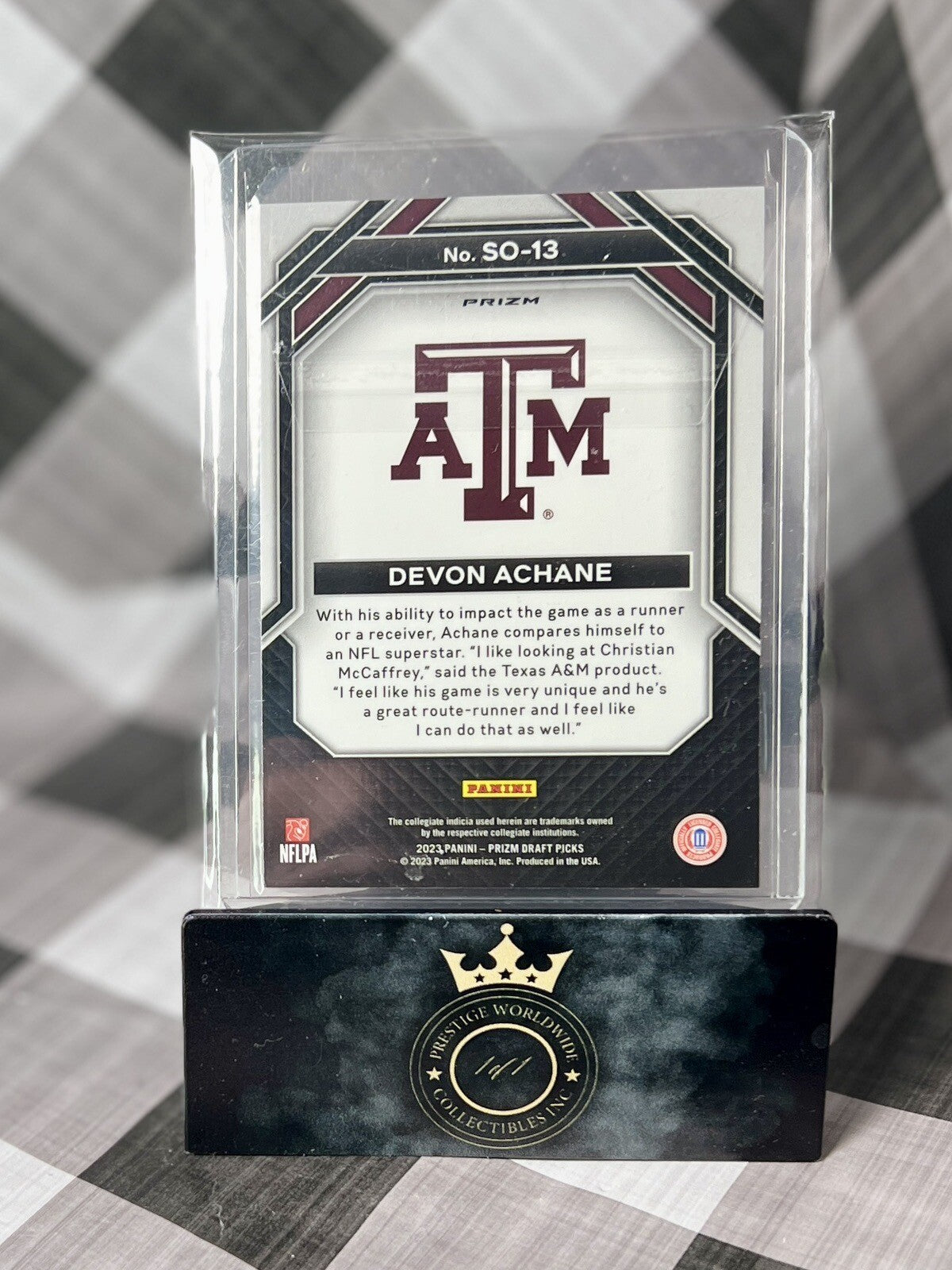 Devon Achane 2023 Prizm Draft Picks Red Ice Student Orientation Rookie #SO13 MIA