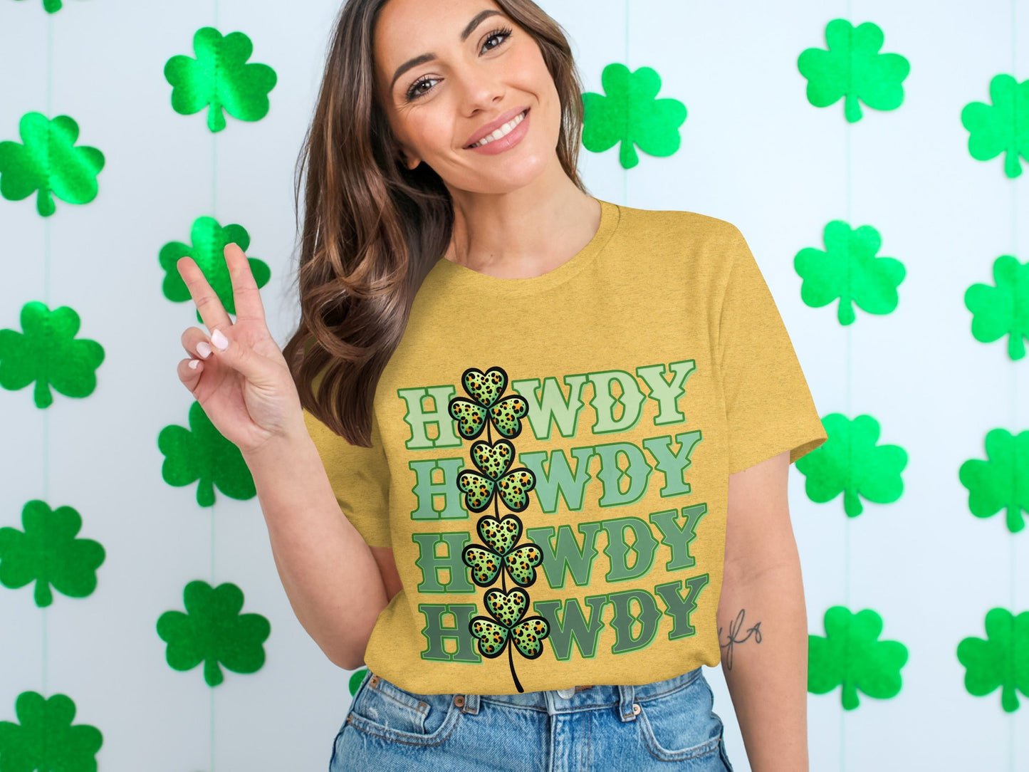 Howdy St Patricks Day T Shirts, Leopard Print Shamrock T Shirts, Funny Irish T Shirts, Lucky Clover Shirt, St Paddys Day Tees