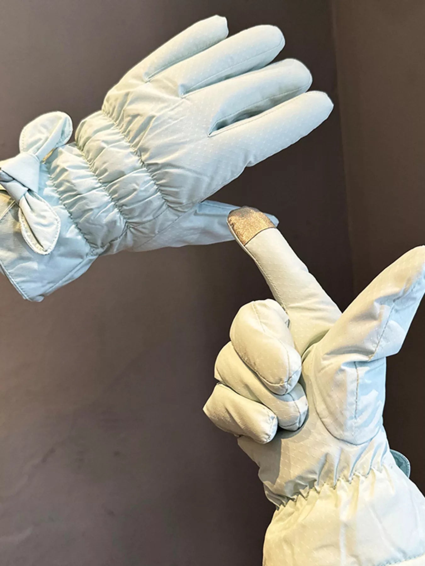 Bowknot Ruched Gloves