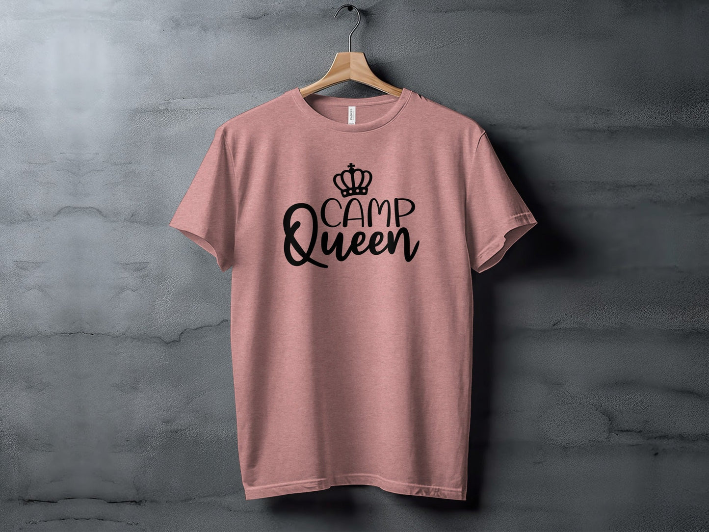 Camp Queen With Crown Graphic Camping Trip Fun T-Shirt