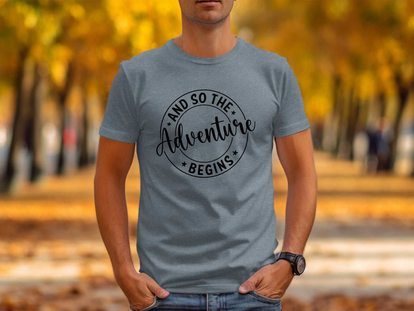 And So The Adventure Begins Circle Graphic T-Shirt