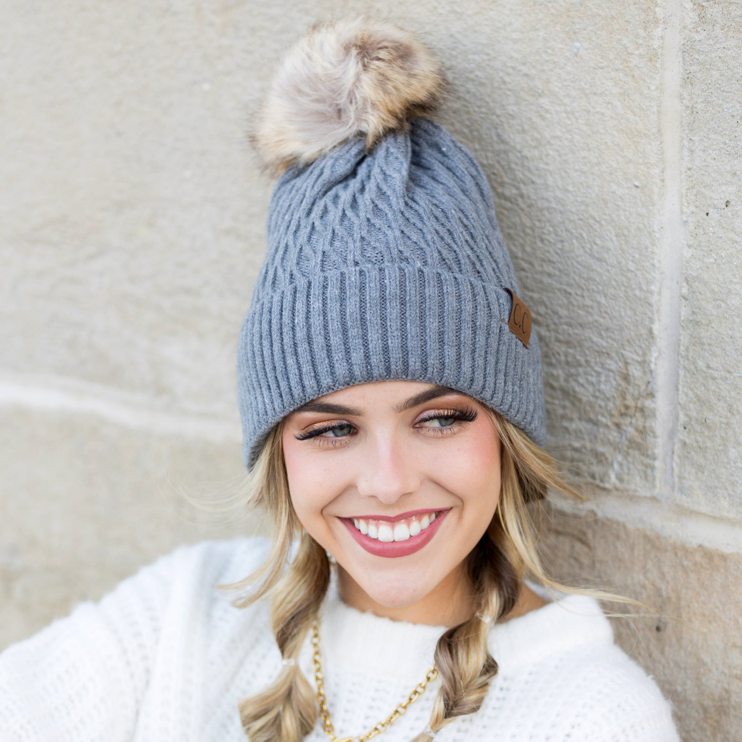 C.C® Honeycomb Pom Beanie