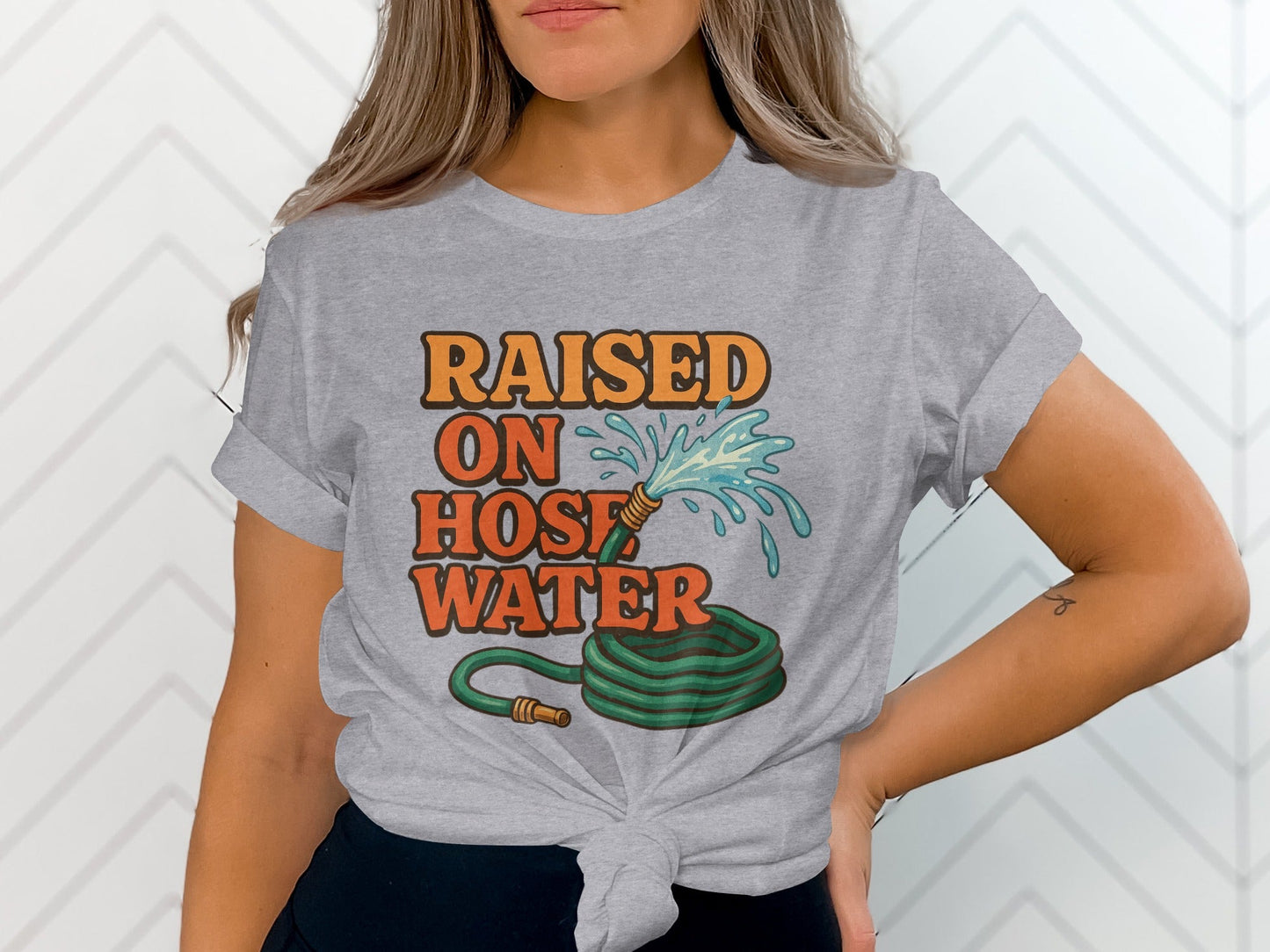 Raised On Hose Water Graphic Design Retro Style T-Shirt