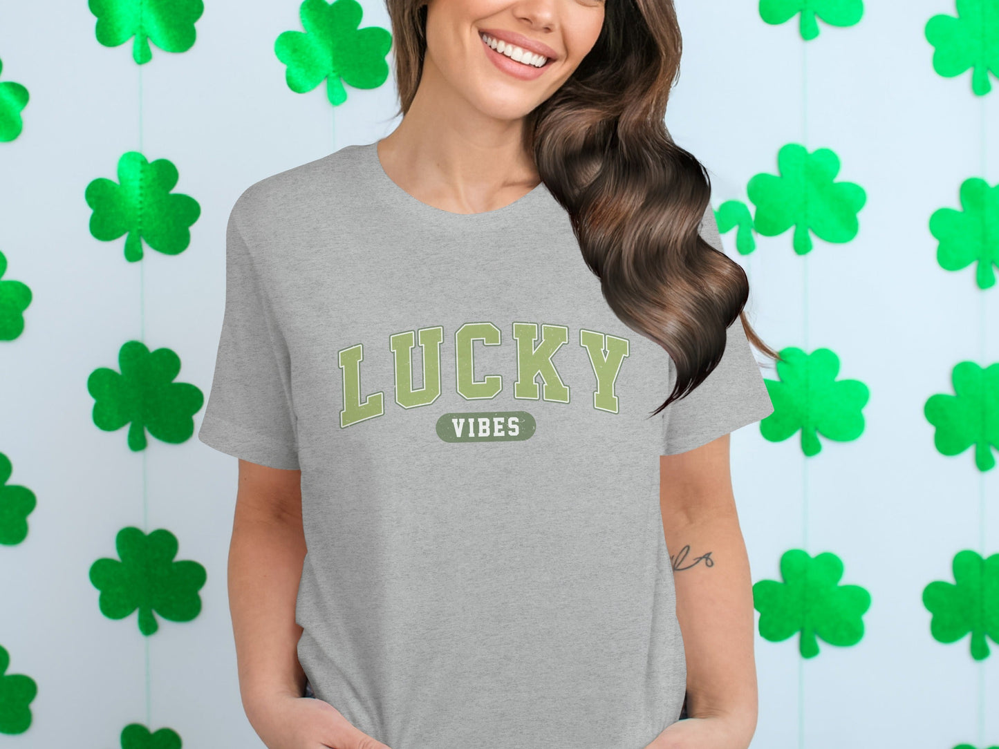 Lucky Vibes T-Shirts, Good Luck T Shirts, Positive Vibes Tees, Trendy Luck Shirts, Lucky Graphic Tees, Casual Lucky T Shirts