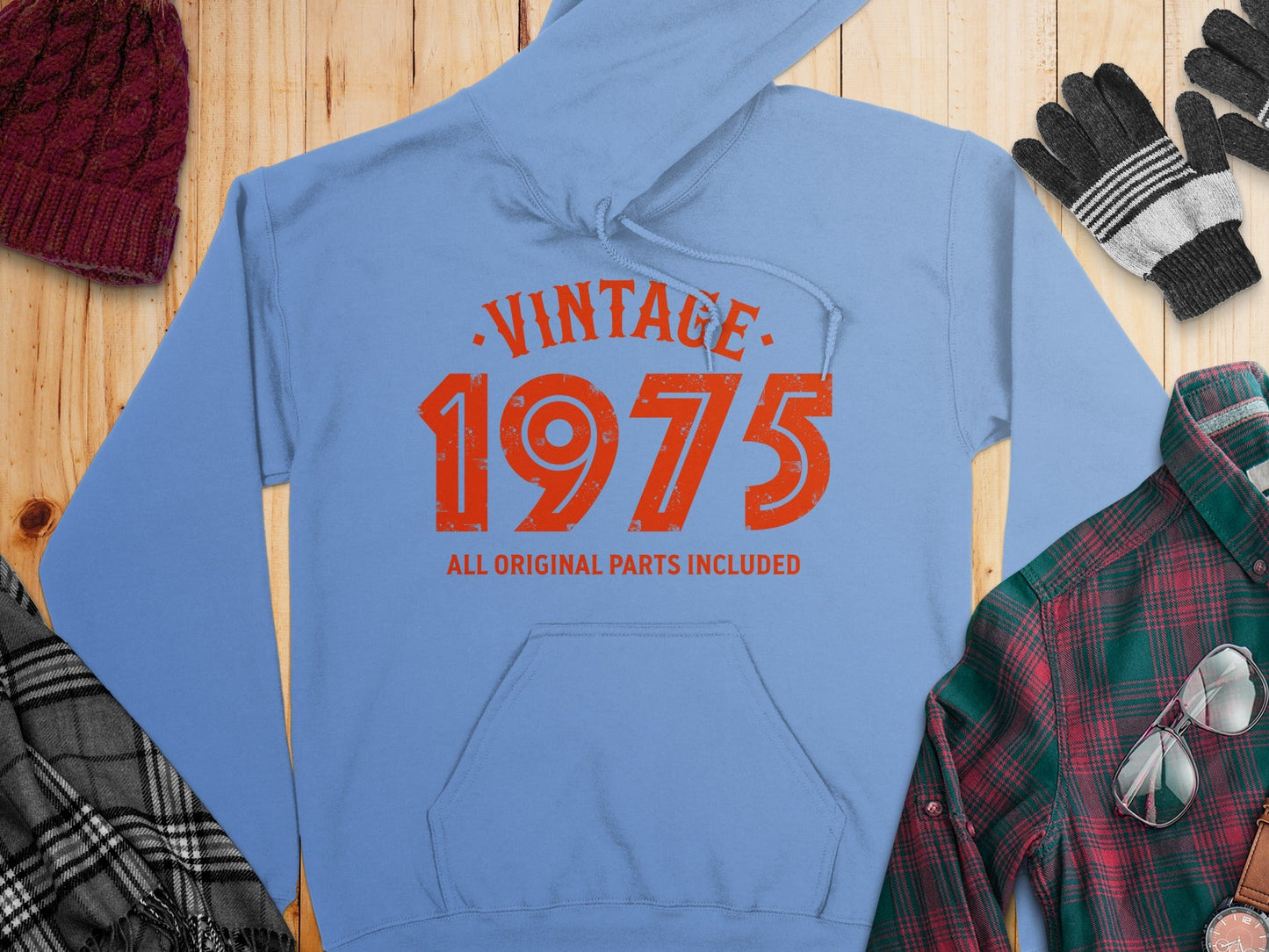 Vintage 1975 All Original Parts Included Graphic Design Hoodie