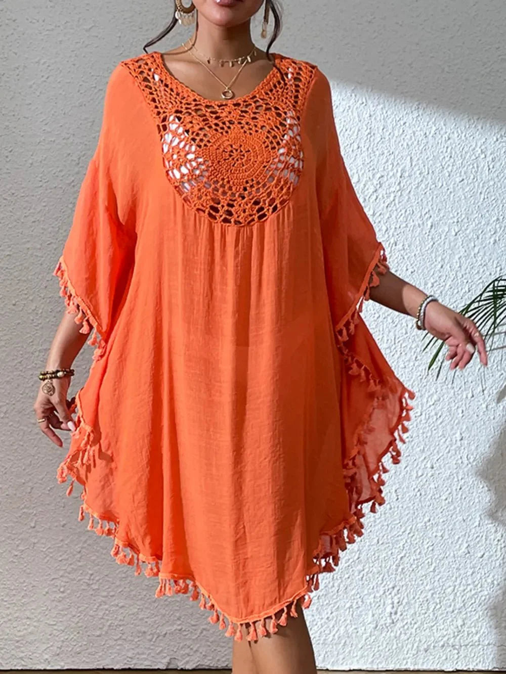 Tassel Cutout Cover-Up Dress for Effortless Summer Style