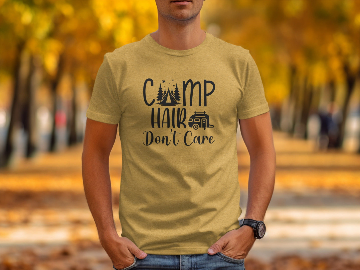 Camp Hair Dont Care Camping Summer Vacation T-Shirt