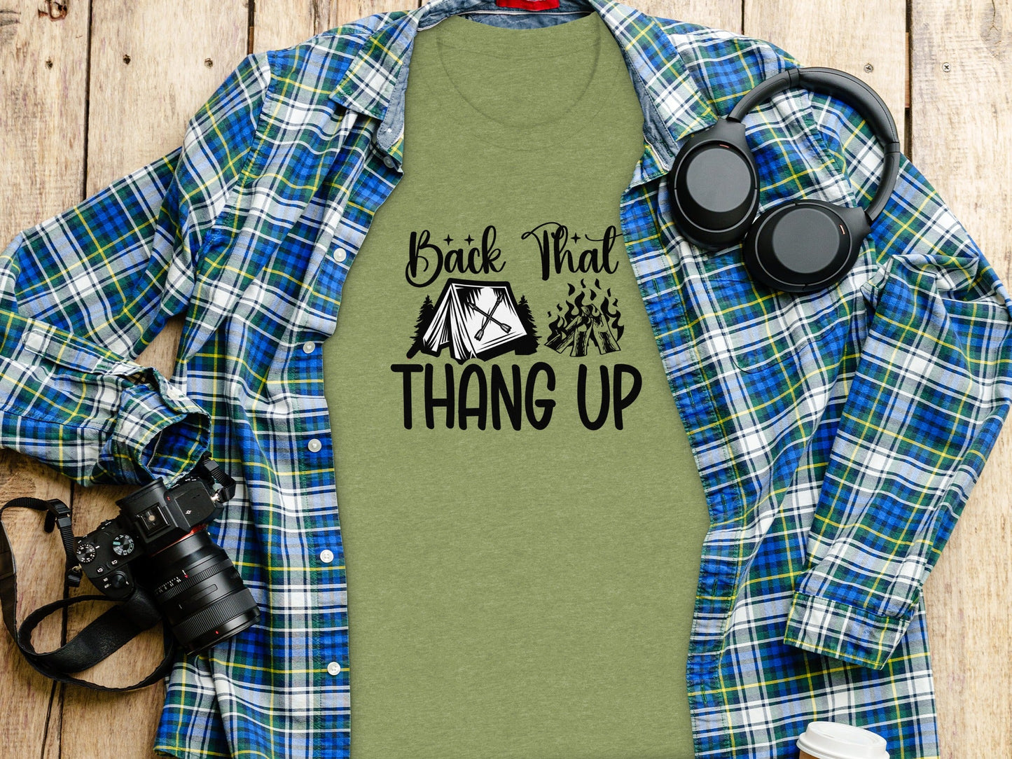Back That Thang Up Camping Outdoors Tent Fire T-Shirt