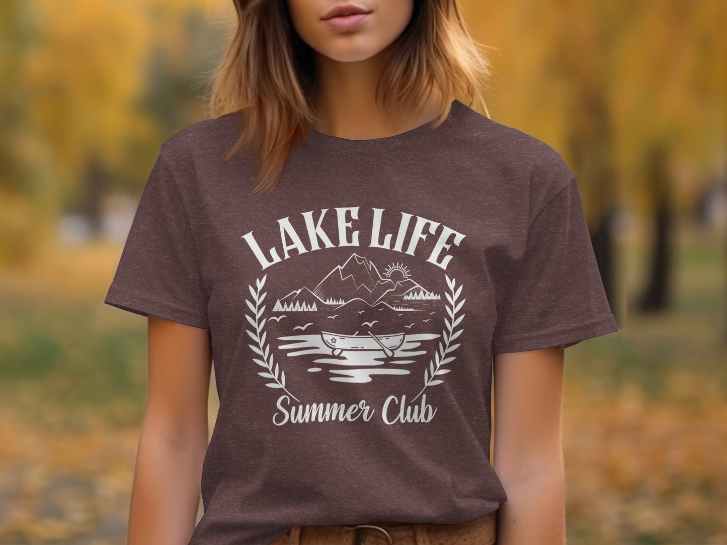 Lake Life Summer Club Boat Sunset Design Great Gift T-Shirt