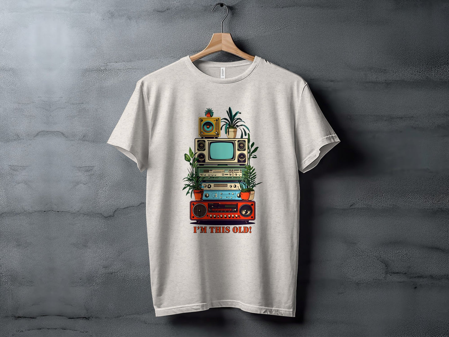I'm This Old Electronics Tower With Plants Graphic T-Shirt
