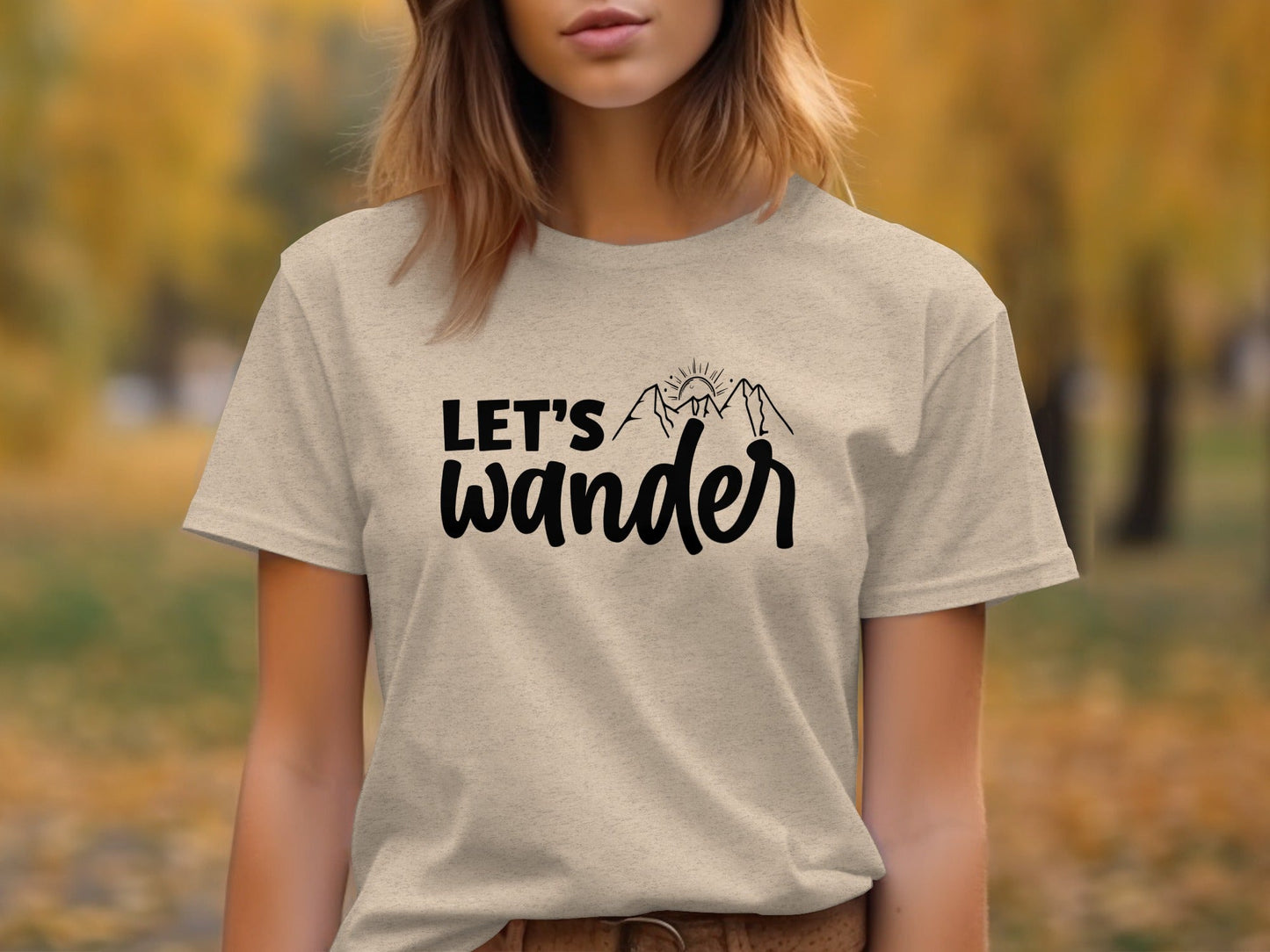 Let's Wander Mountain and Sun Graphic Adventure T-Shirt