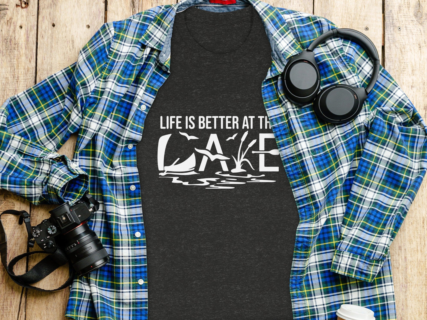 Life Is Better At The Lake Design Graphic Tee T-Shirt