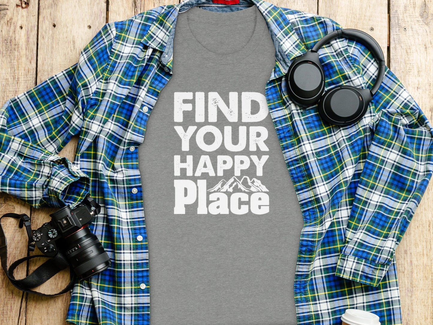 Find Your Happy Place with Mountain T-Shirt