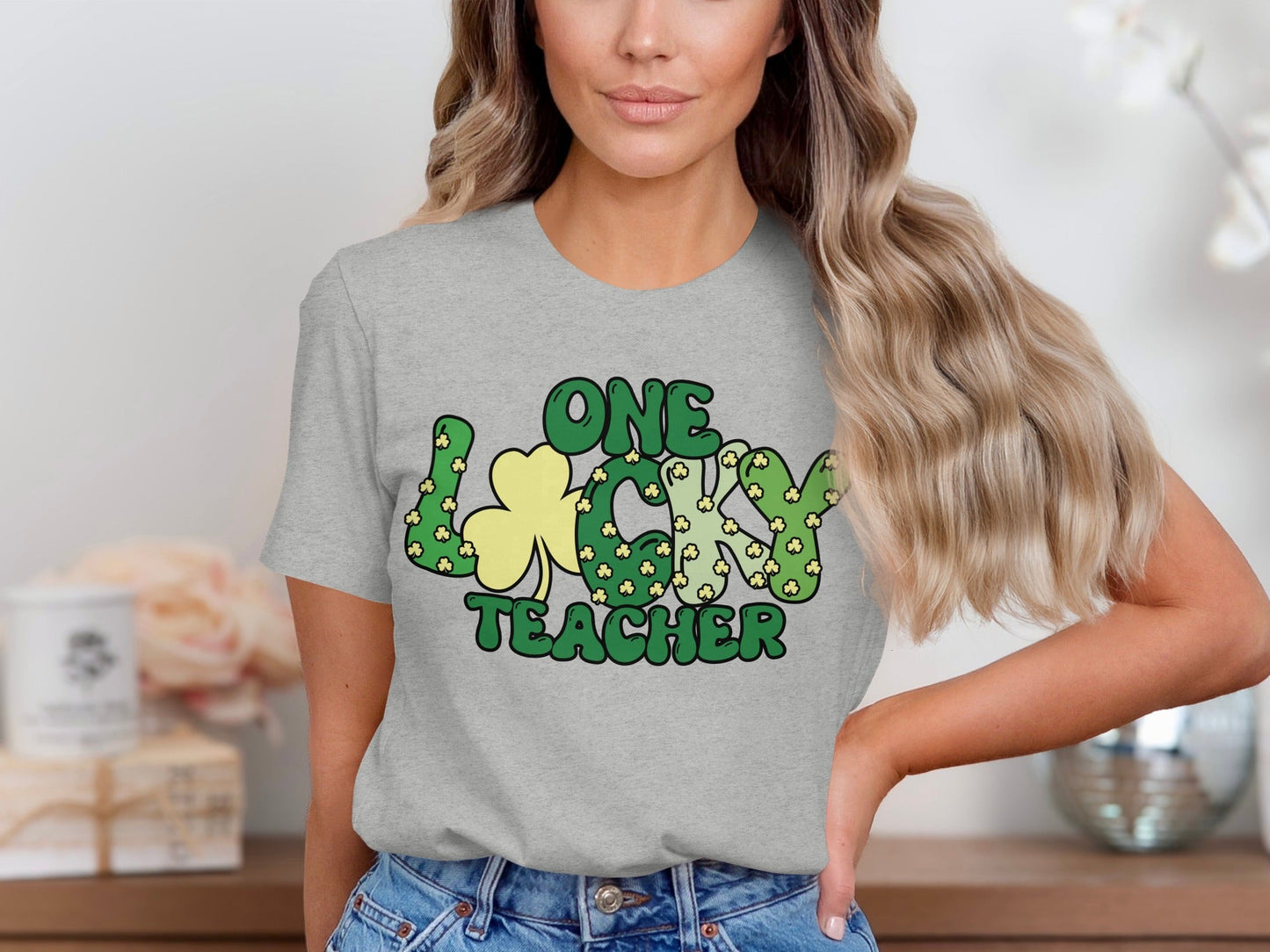 One Lucky Teacher Saint Patricks Day Cute Graphic T-Shirt