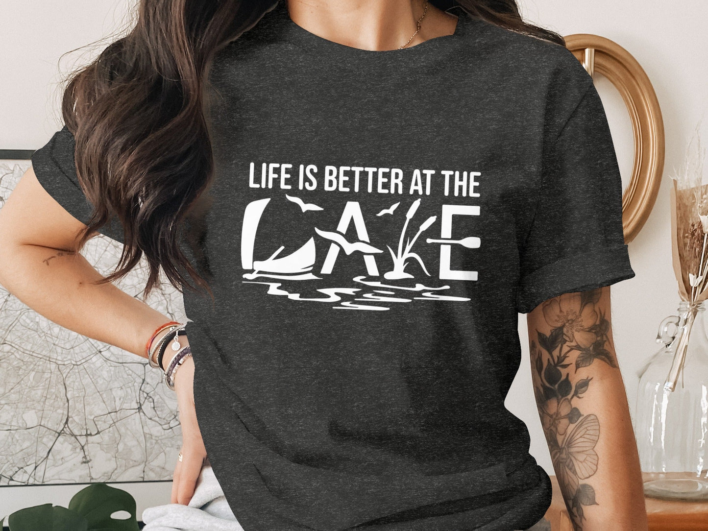 Life Is Better At The Lake Design Graphic Tee T-Shirt