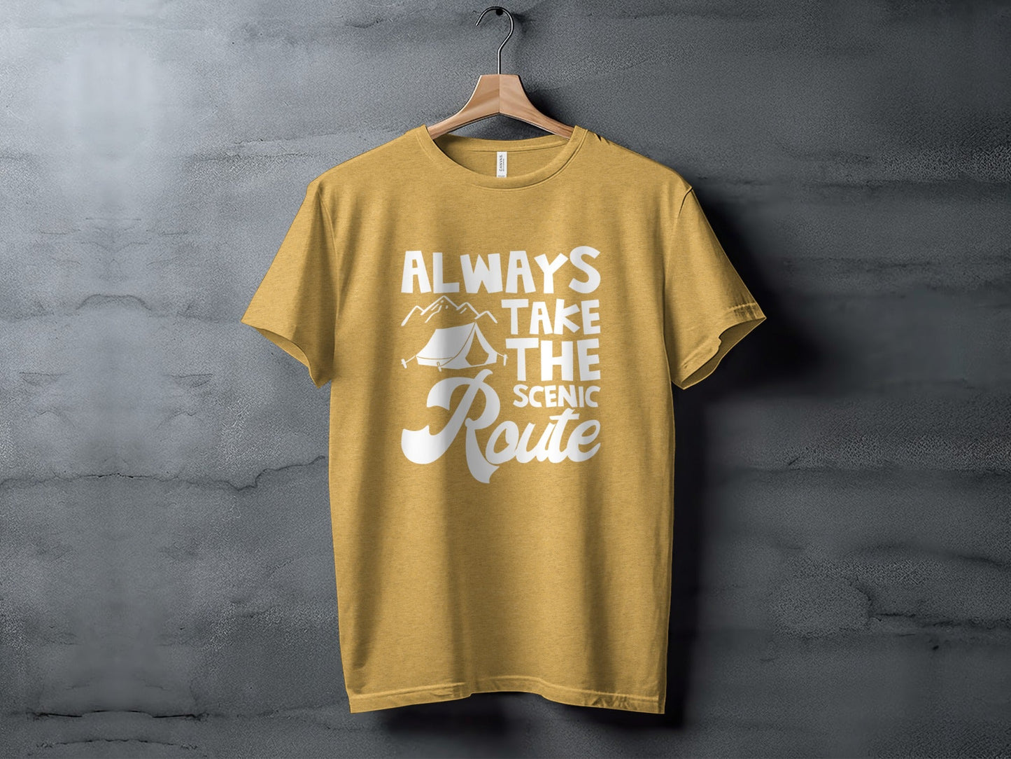 Always Take The Scenic Route Outdoors Camping Design T-Shirt