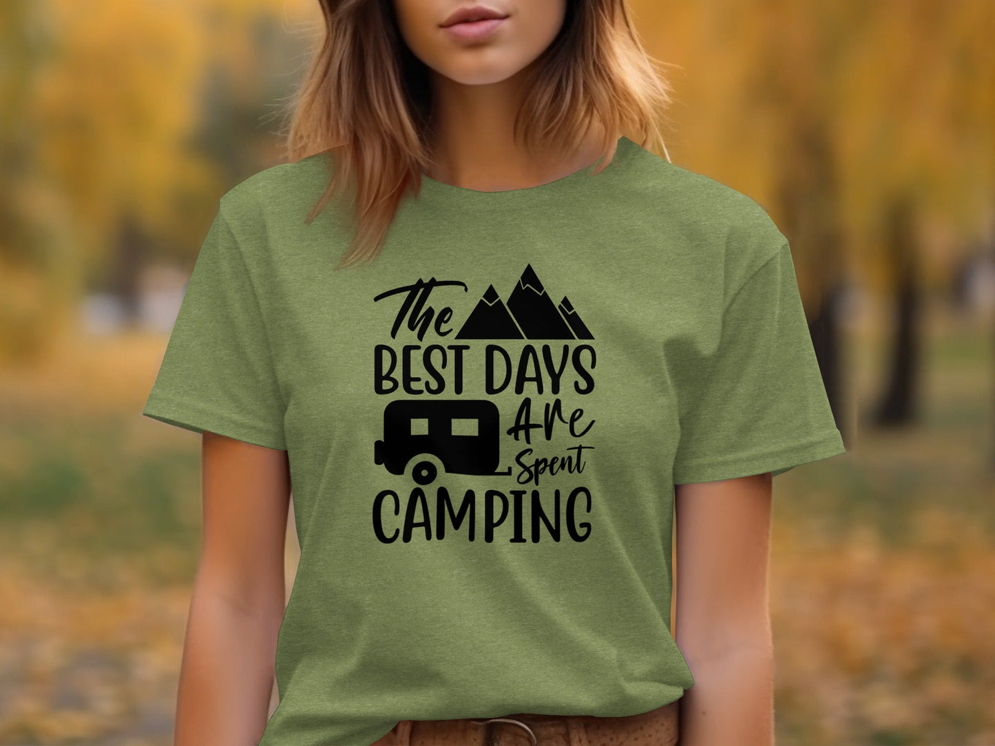 The Best Days Are Spent Camping Graphic Design T-Shirt
