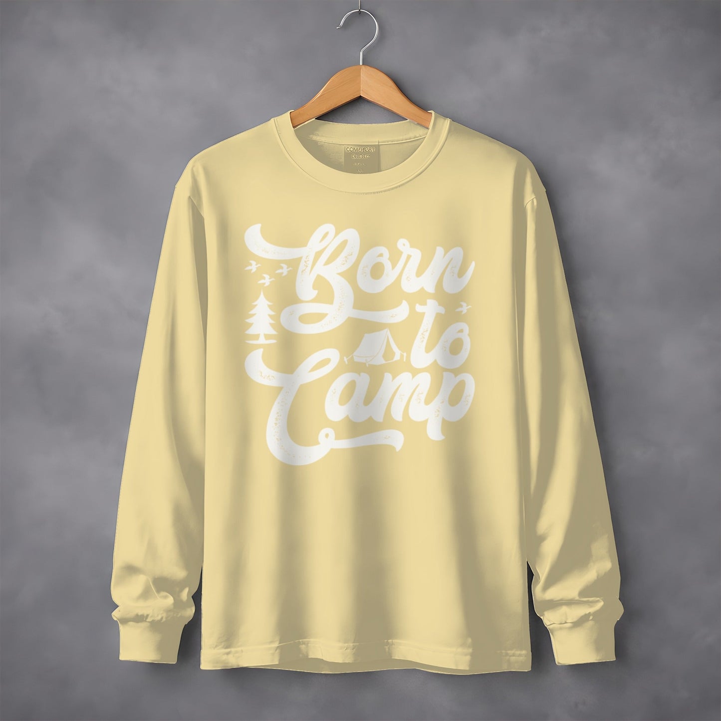 Born To Camp Outdoors Nature Adventure Long Sleeve T-Shirt