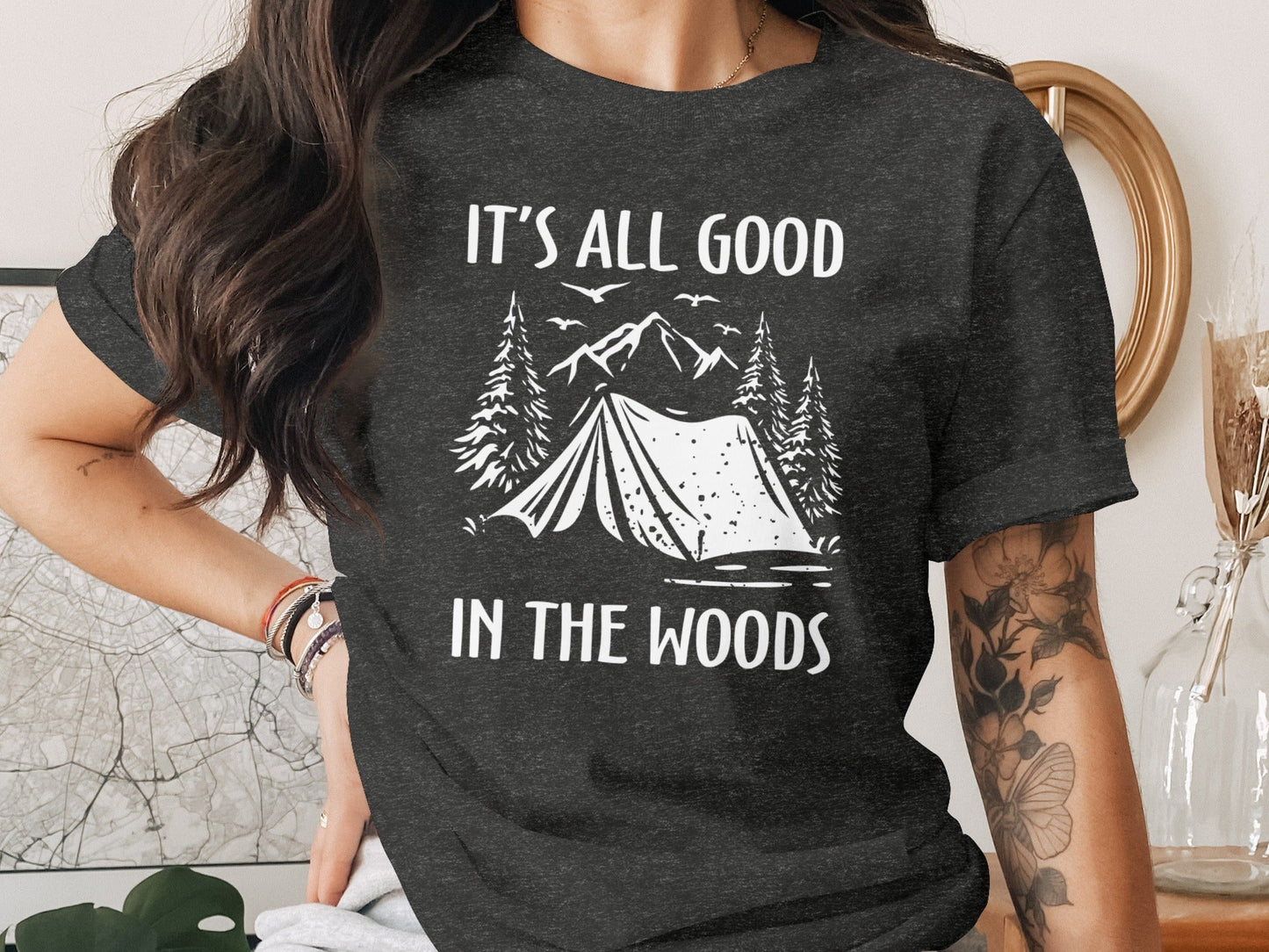 Its All Good In The Woods Camping Graphic Art T-Shirt
