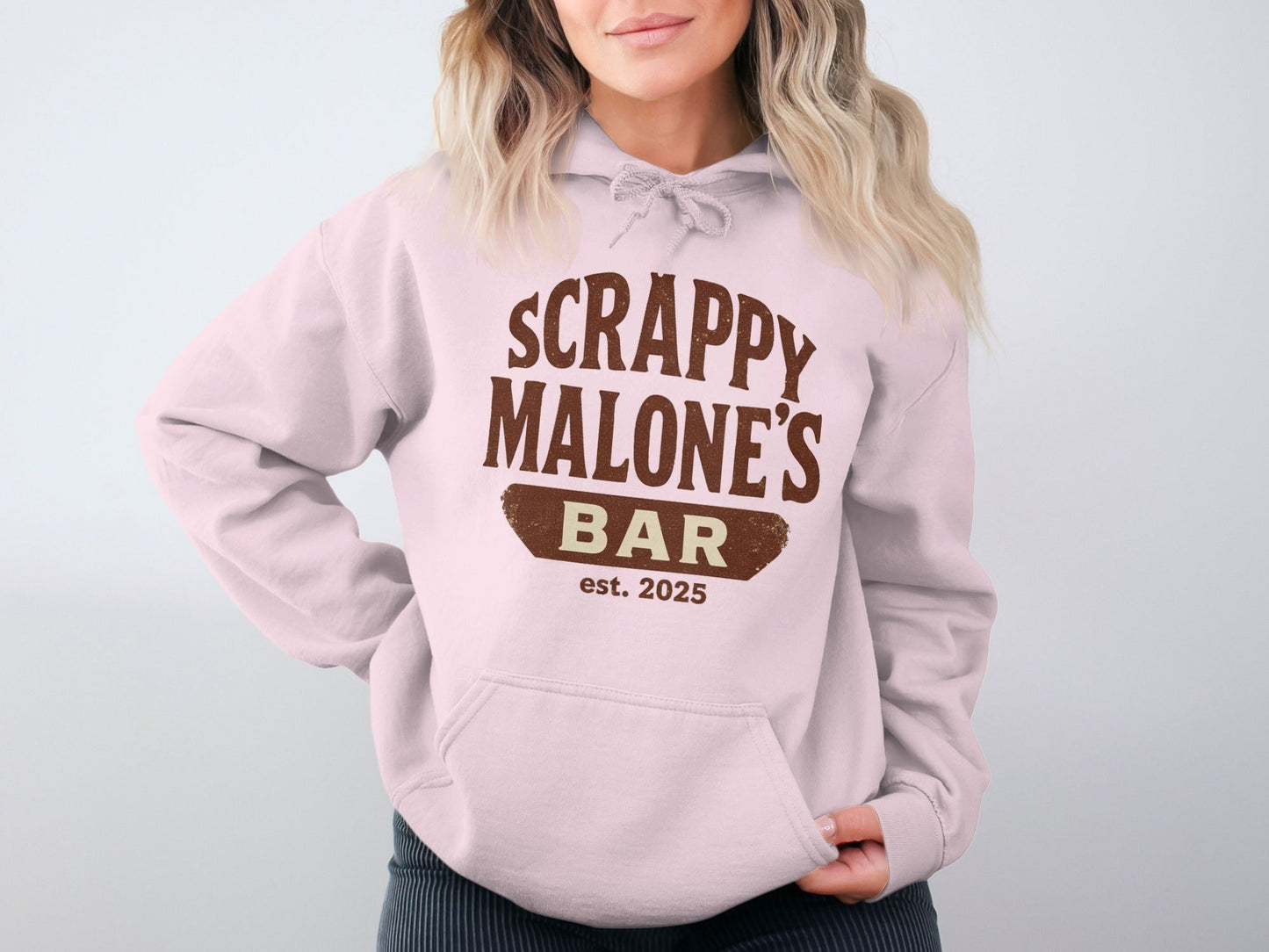 Scrappy Malone's Bar Est 2025 Vintage Style Hoodie - Retro Tavern Design