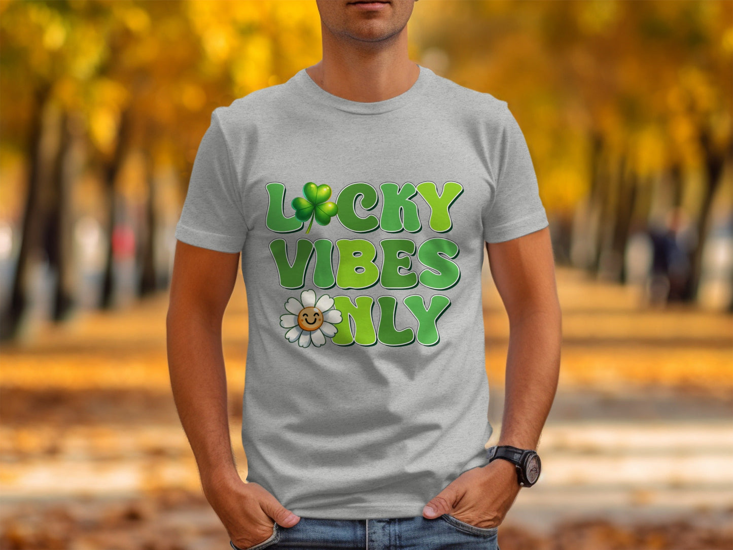 Lucky Vibes Only T-Shirts, Saint Patricks Day Shirt, Clover Shirt, Shamrock Shirt, Flower Shirt, Trendy Shirts