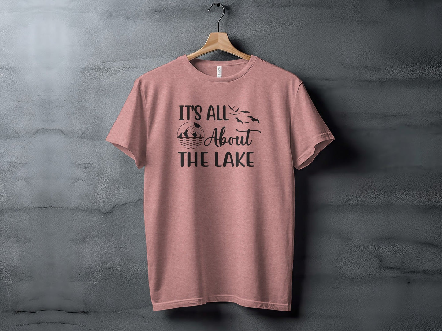 It's All About The Lake Mountain and Birds Graphic T-Shirt