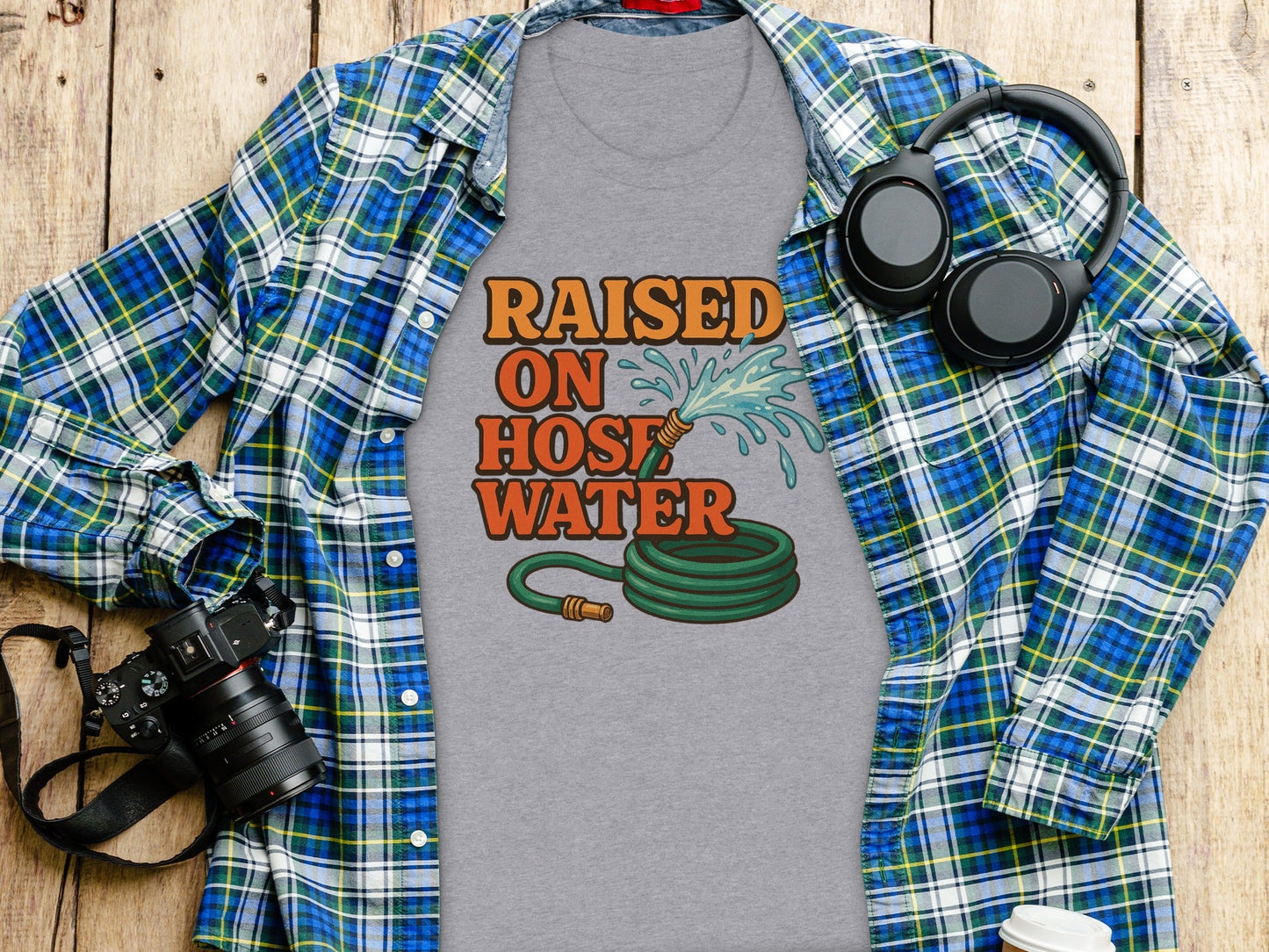 Raised On Hose Water Graphic Design Retro Style T-Shirt