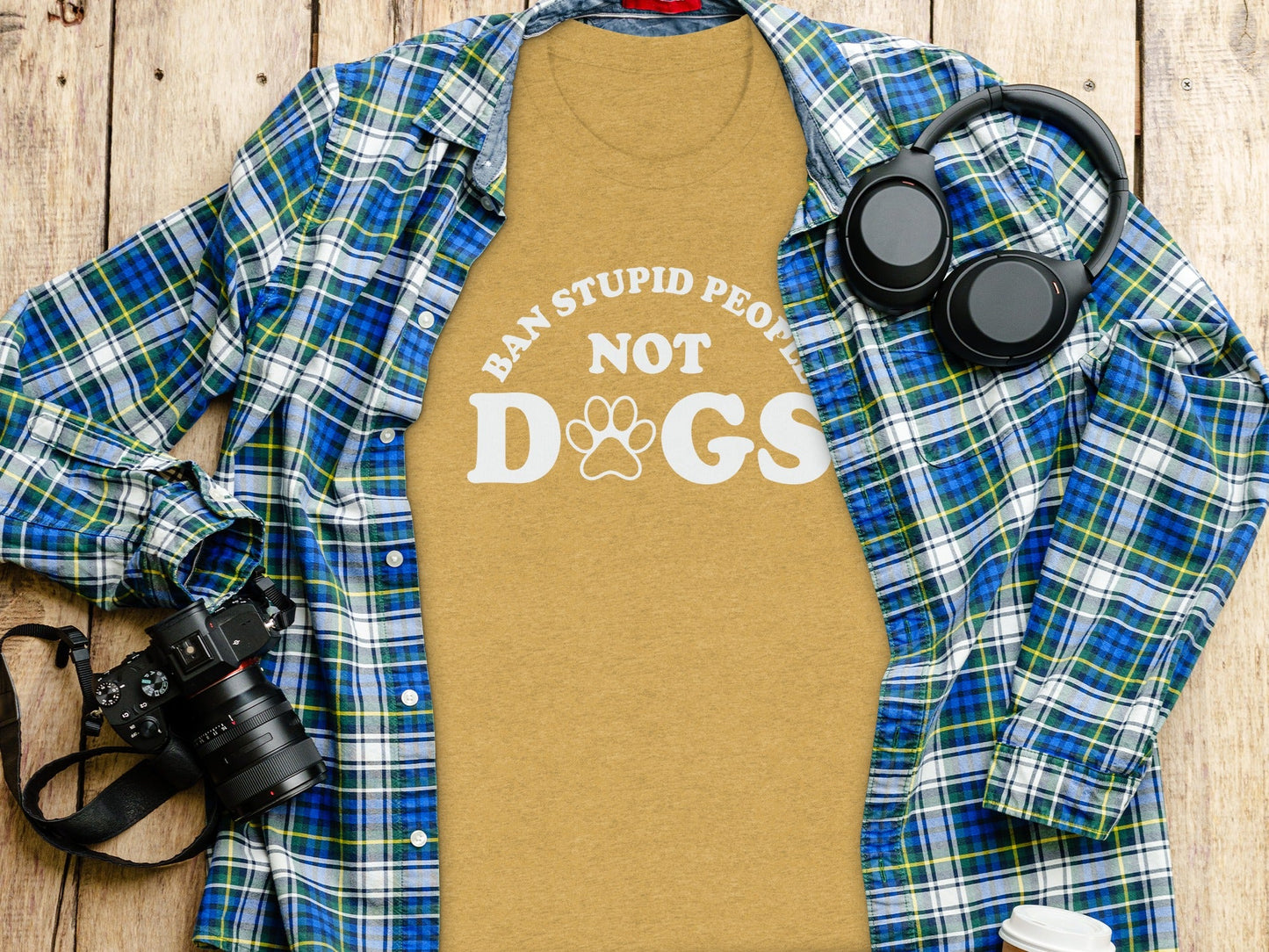 Ban Stupid People Not Dogs Funny Slogan Statement T-Shirt