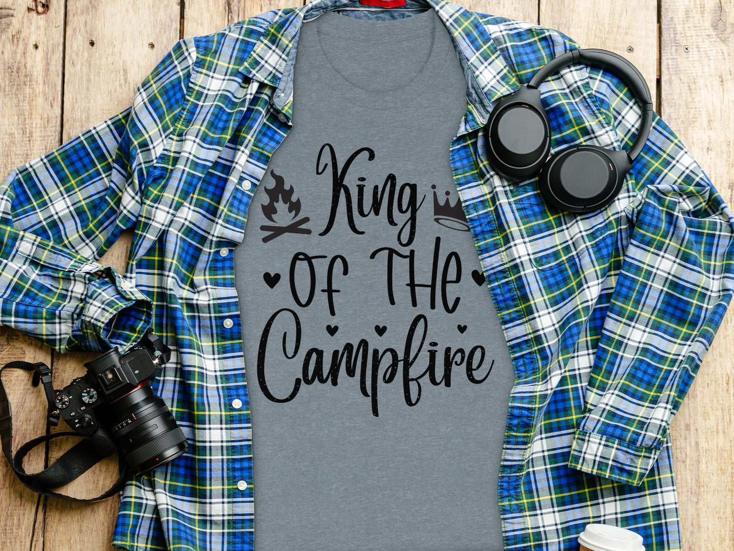 King Of The Campfire With Campfire and Crown T-Shirt