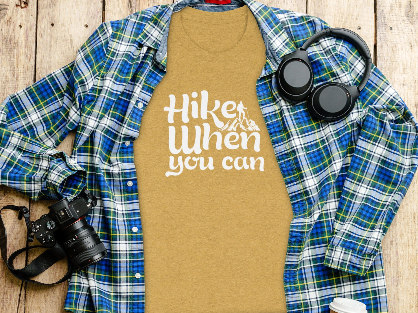 Hike When You Can Outdoor Adventure Design for Hiking T-Shirt