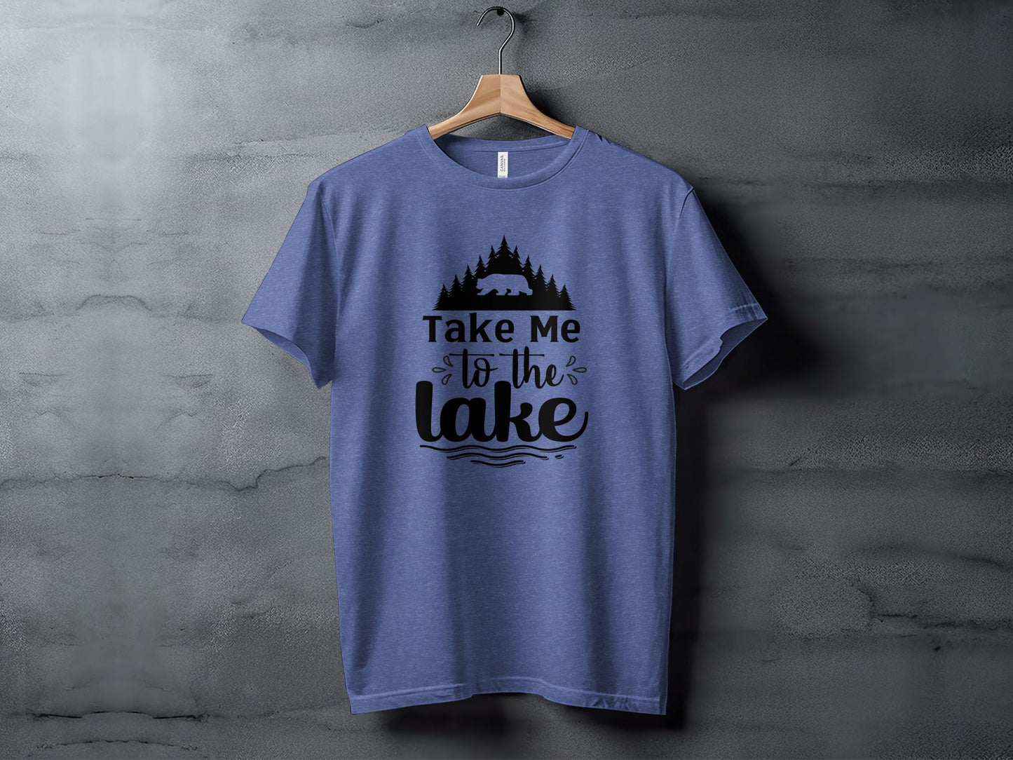 Take Me To the Lake Bear and Trees Design T-Shirt