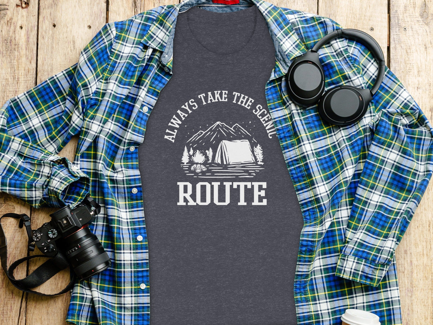 Always Take The Scenic Route Camping Adventure T-Shirt