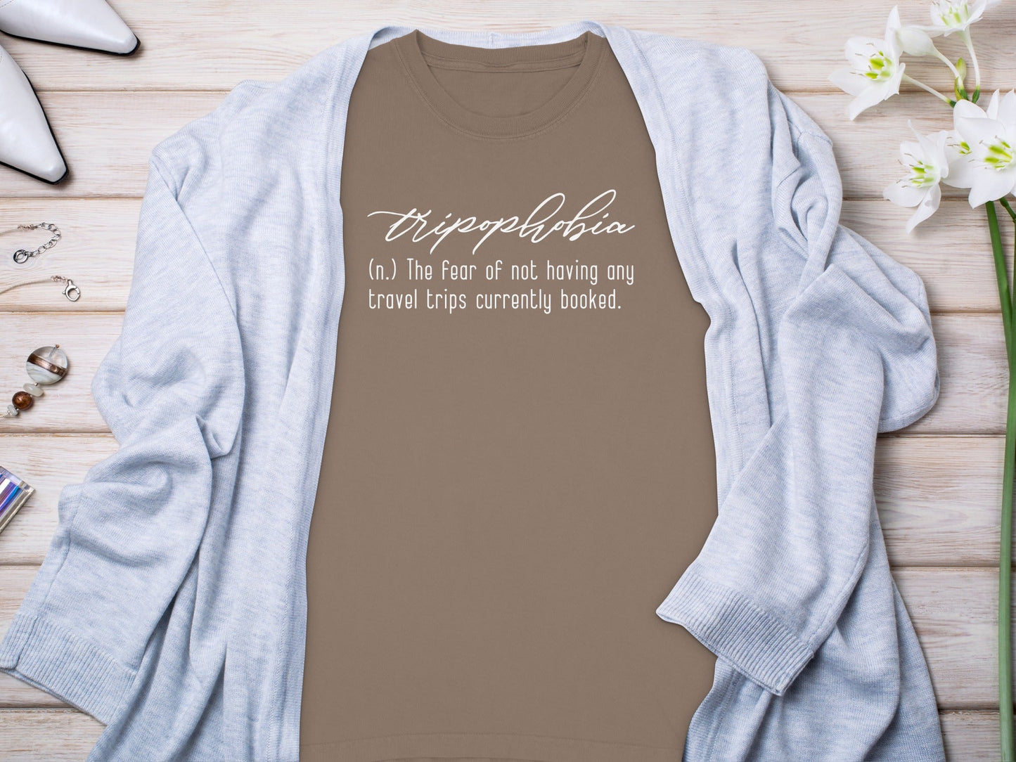 Tripophobia Definition Funny Travel Phrase Long Sleeve T-Shirt