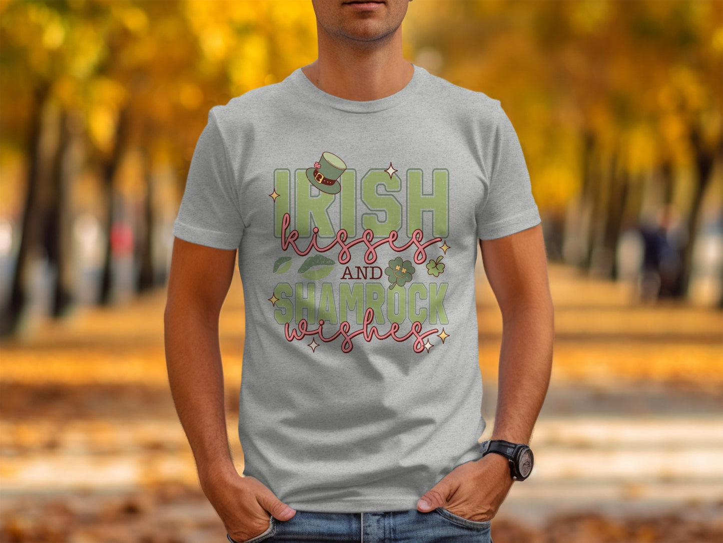 Irish Kisses Shamrock Wishes T-Shirts, St Patricks Day T-Shirts, Lucky Shirt, St Paddys Day Tee, St Patricks Day Gifts, Irish Gifts