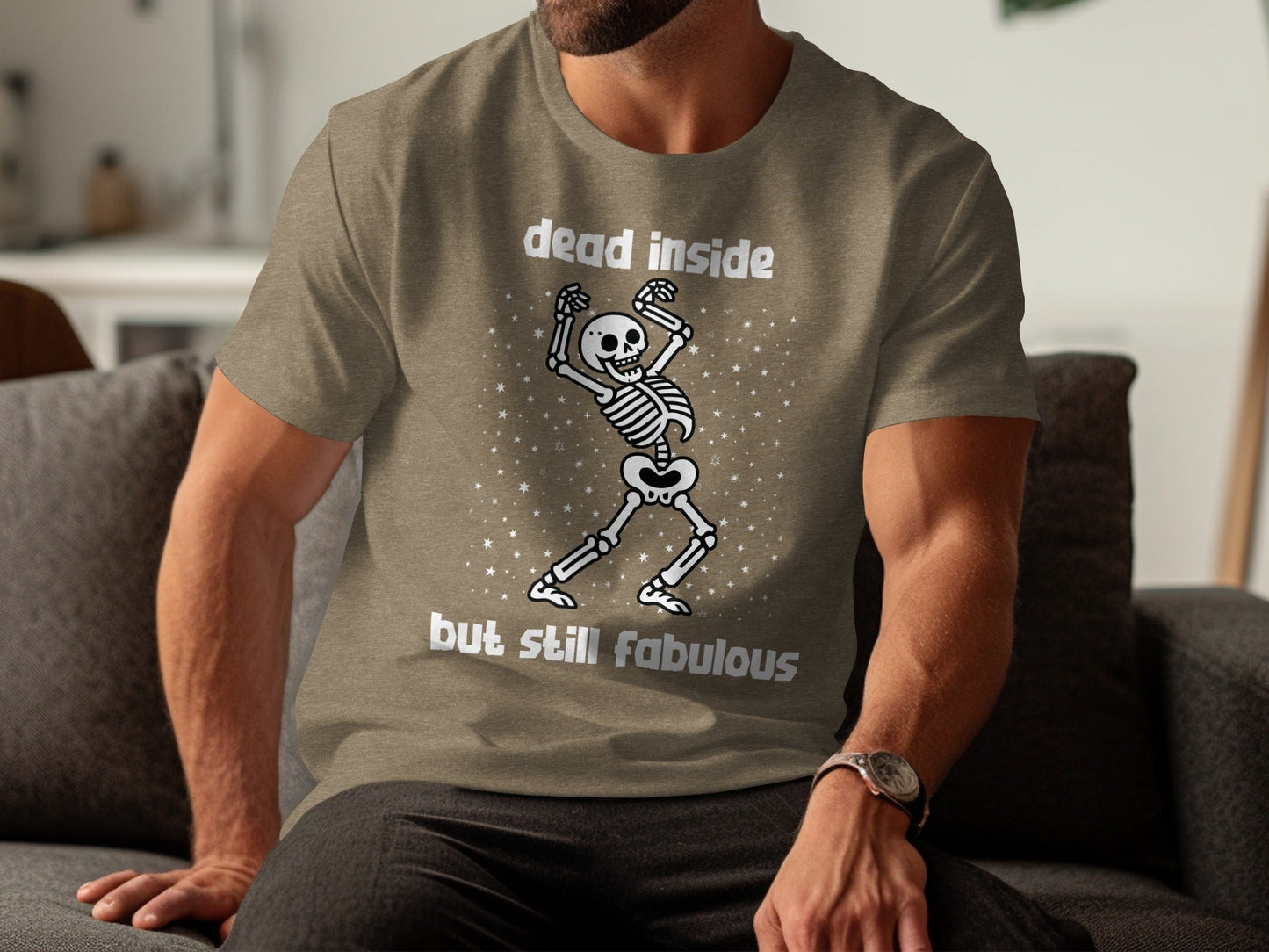 Dead Inside But Still Fabulous Skeleton Graphic T-Shirt