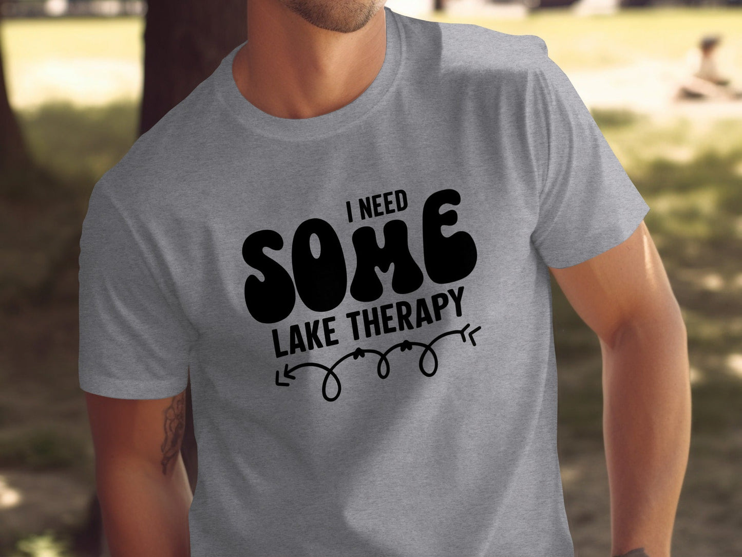 I Need Some Lake Therapy Funny Summer Vacation T-Shirt