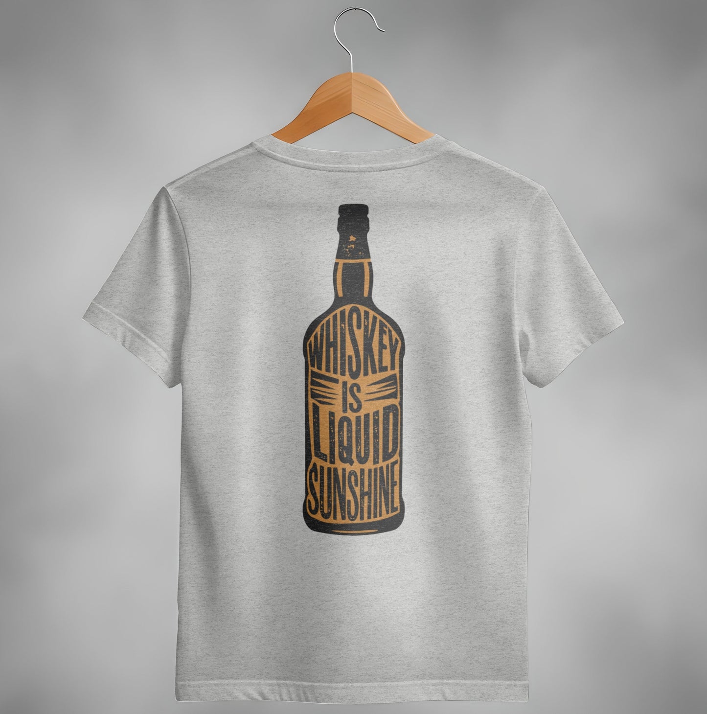 Whiskey Is Liquid Sunshine Bottle Design Graphic T-Shirt
