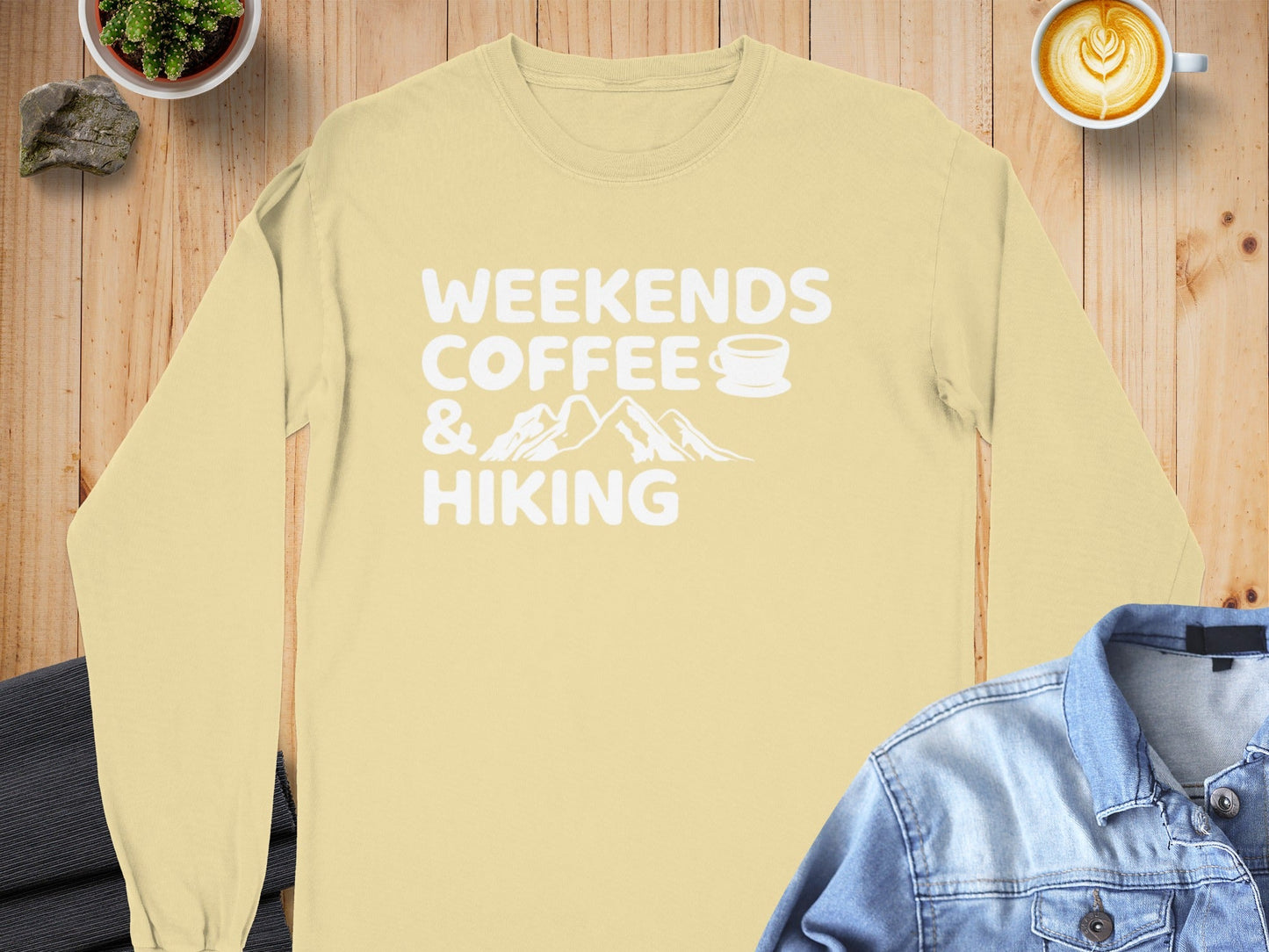Weekends Coffee and Hiking Adventure Long Sleeve T-Shirt