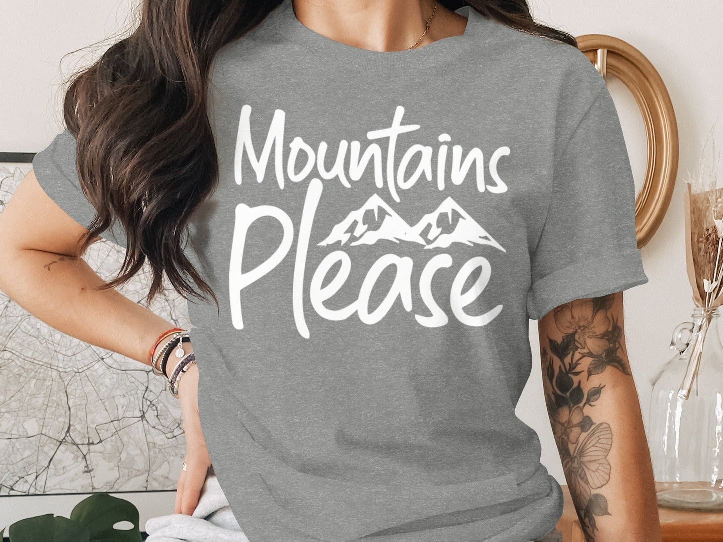 Mountains Please Design Stylish Nature Lover T-Shirt